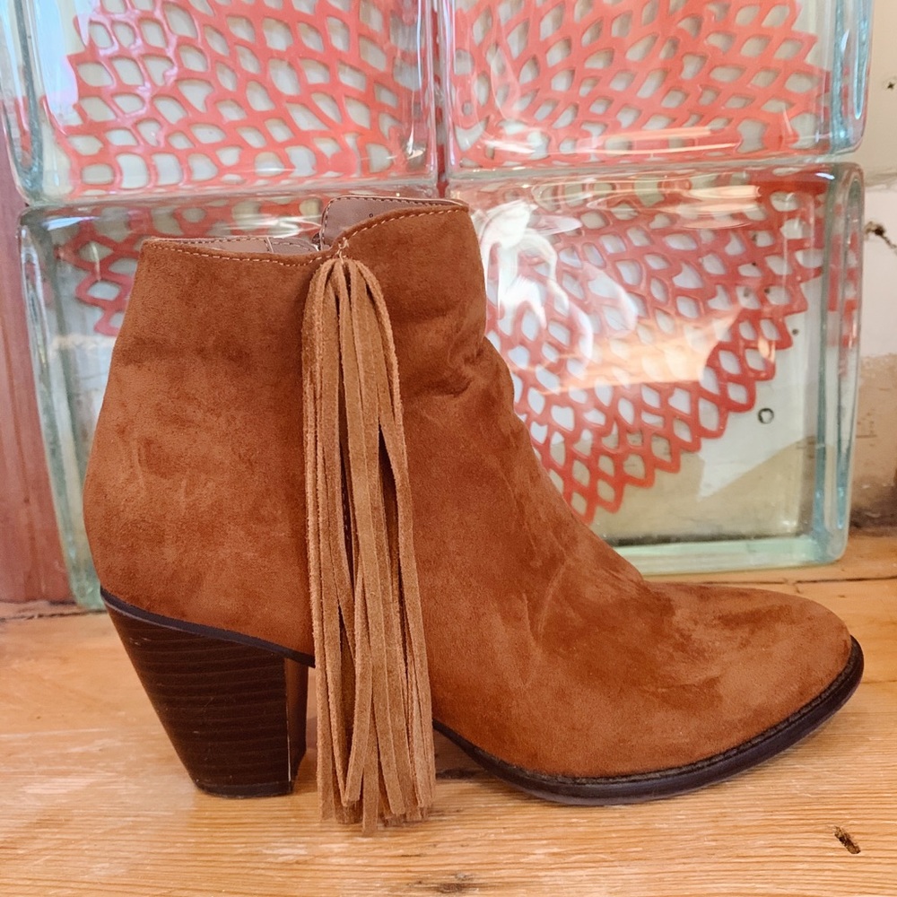 Tassel Faux Suede Booties